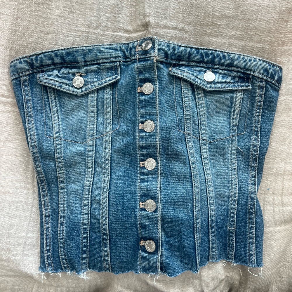 ZARA denim corset top